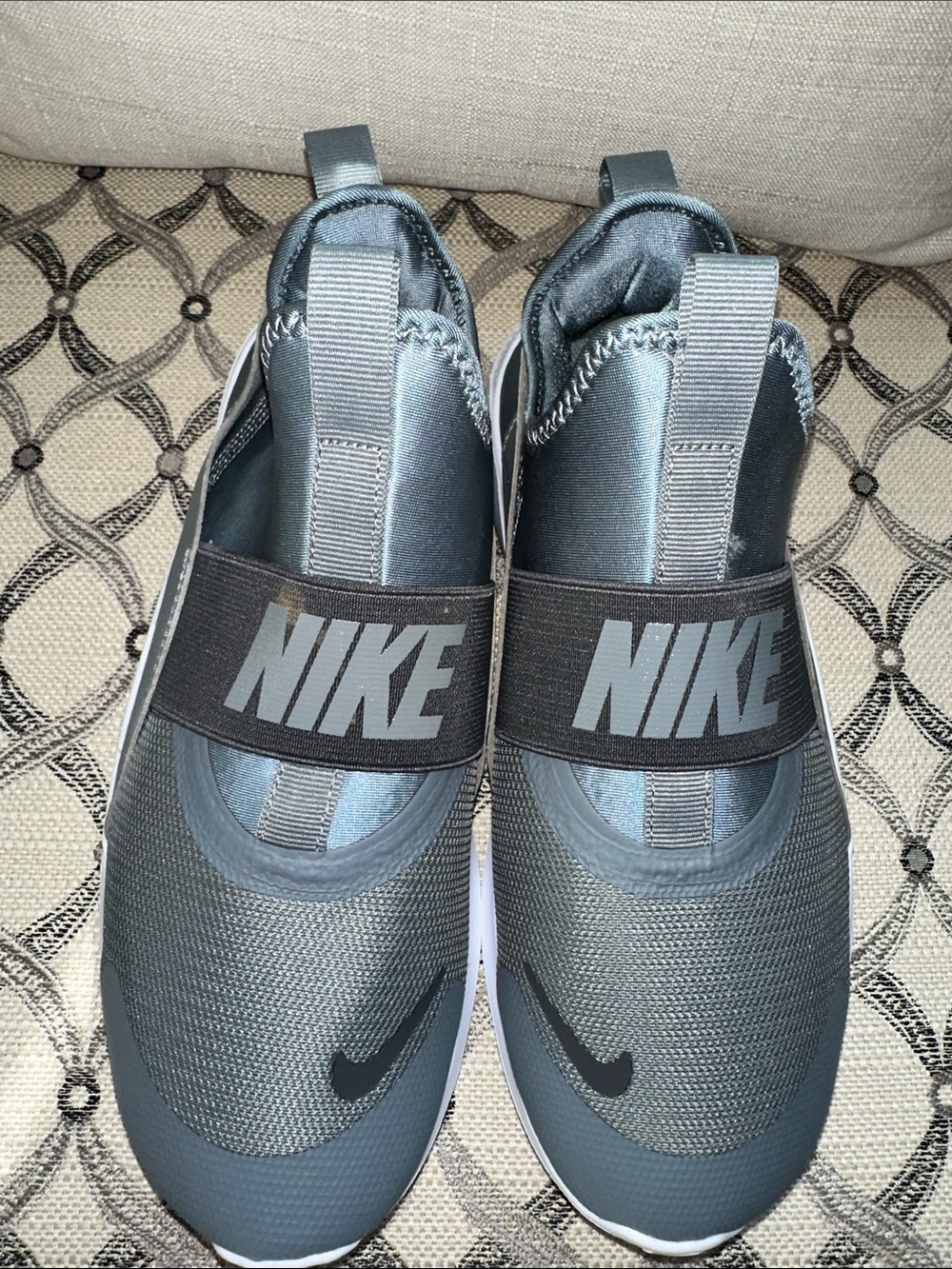 Nike Women's Slip-On Athletic Sneakers in Gray and White